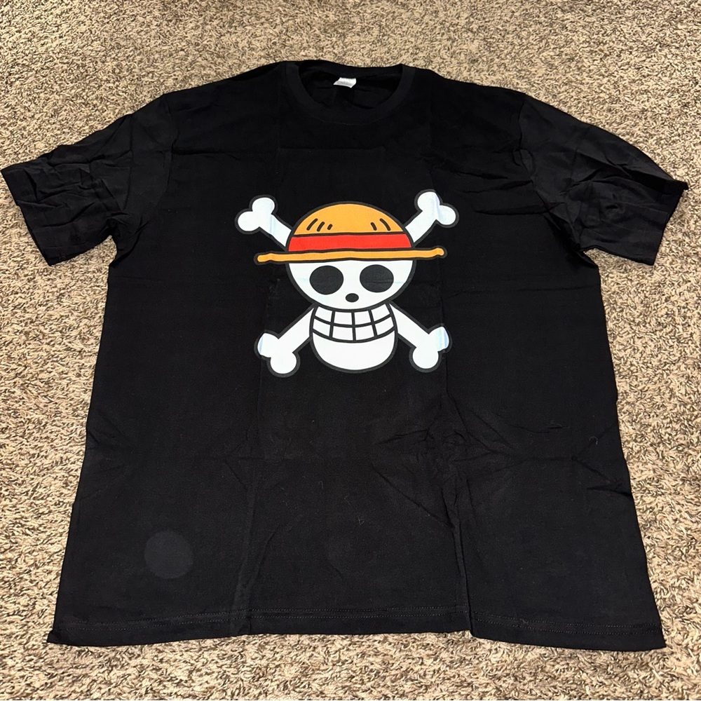 NWOT Black T-Shirt with Skull and Crossbones Graphic